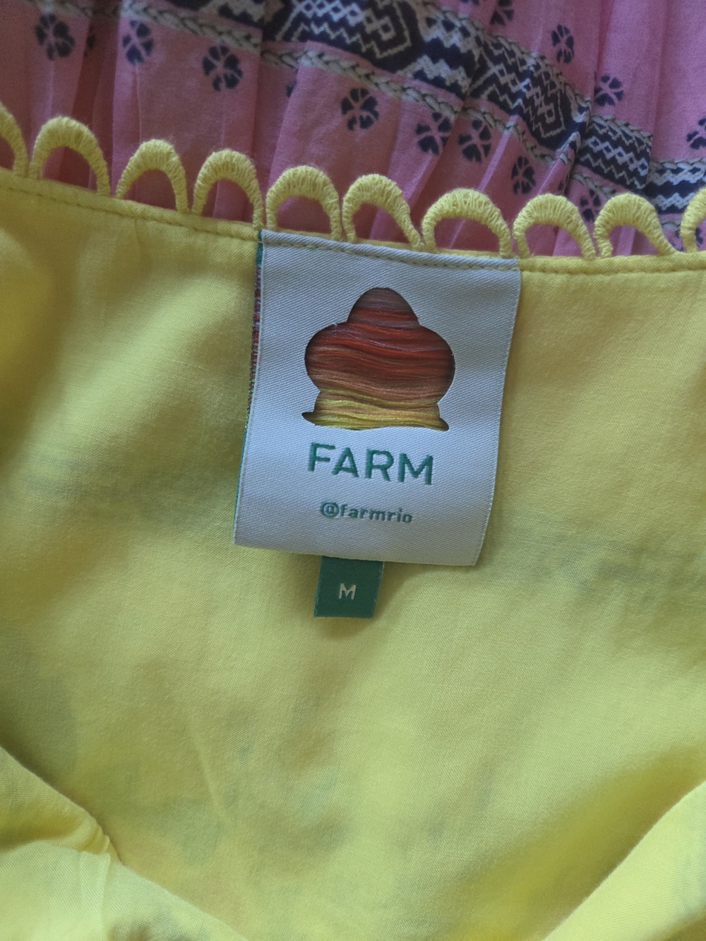 FARM Rio Yellow, Pink & Green Floral Halter Maxi Dress M - Picture 13 of 14